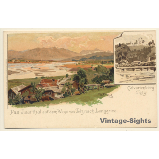 Otto Strützel: Isarthal - Lenggries - Calvarienberg - Tölz (Vintage PC 1900s)