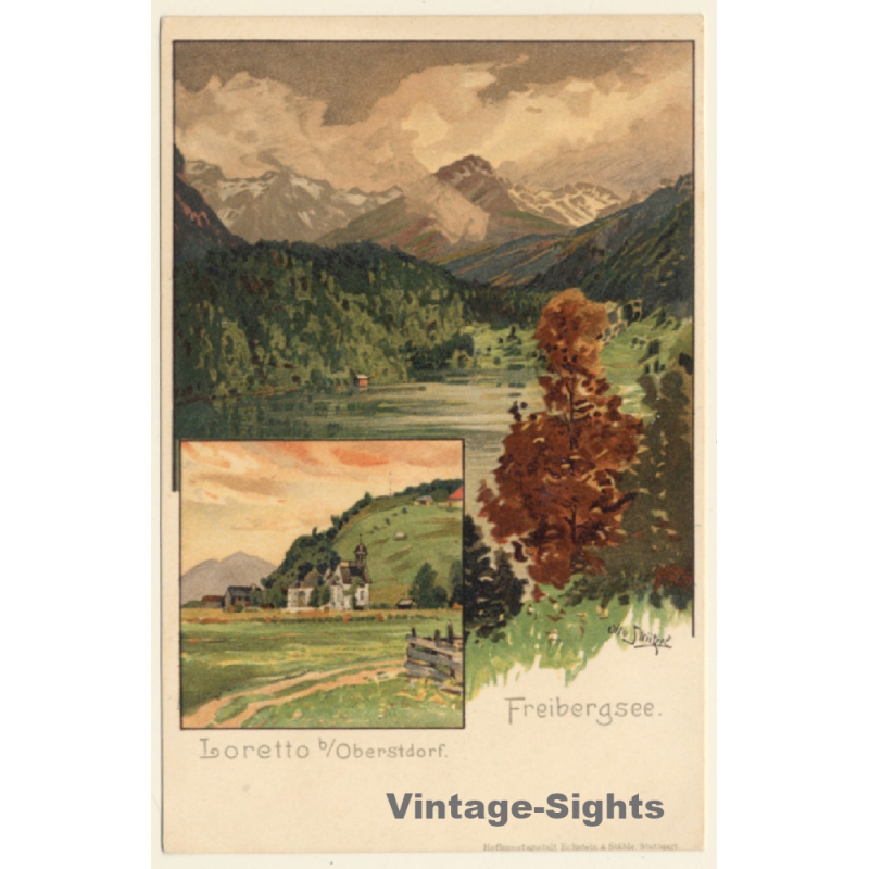 Otto Strützel: Loretto Kapelle / Oberstdorf (Vintage PC 1900s)