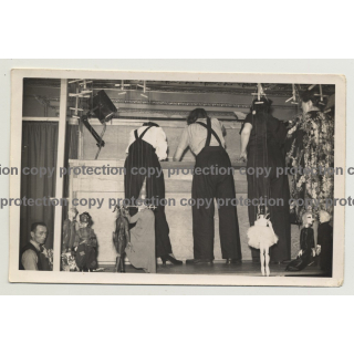 Backstage String Puppet Theatre 2 / Czech Institute - London 1942 (Vintage Photo B/W)