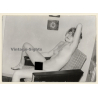 Erotic Study: Natural Blonde Nude In Lounge Chair / Hairy Armpits (Vintage Photo GDR ~1970s/1980s)