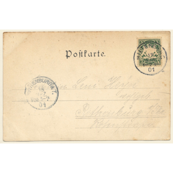 Miltenberg am Main: Blick Vom Gasthaus Zur Rose (Vintage PC 1901)