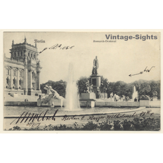 Berlin / Germany: Bismarck Denkmal (Vintage PC 1907)