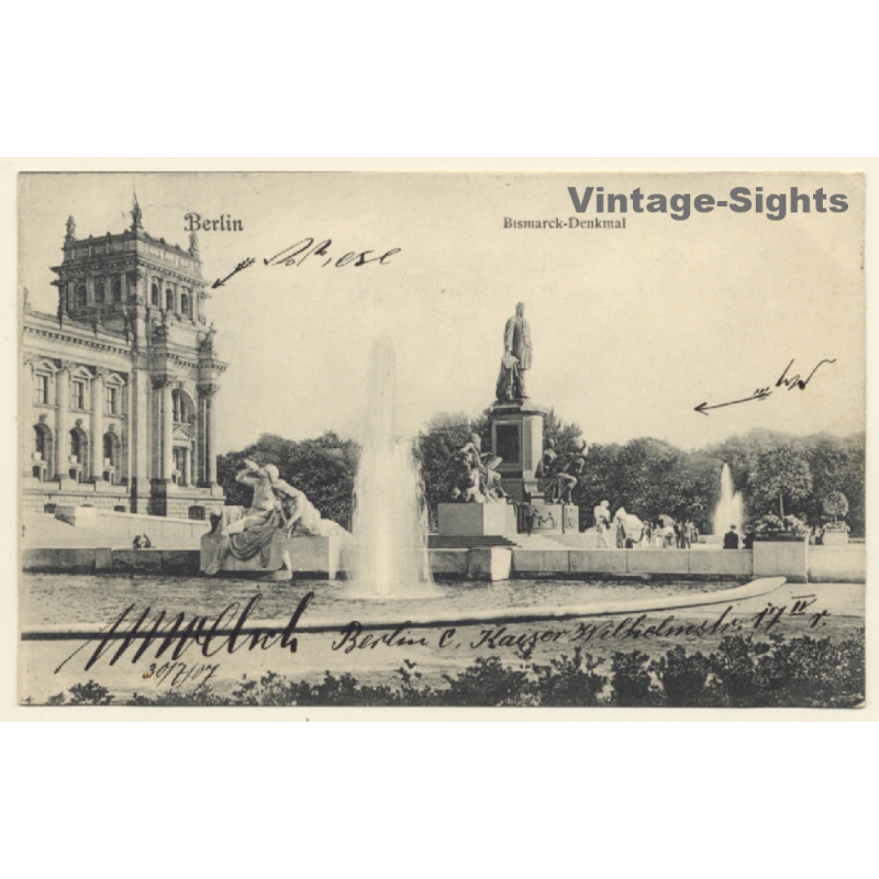 Berlin / Germany: Bismarck Denkmal (Vintage PC 1907)