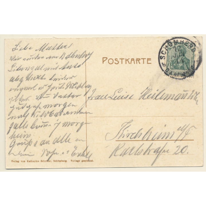 Schömberg im Schwarzwald: Total View (Vintage PC 1914)