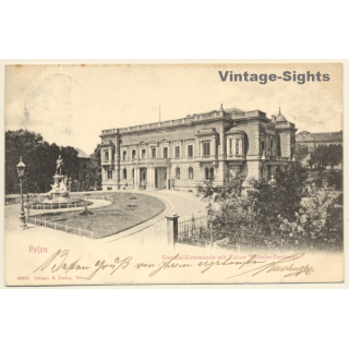 Posen / Poland: General Kommando - Kaiser Wilhelm Denkmal (Vintage PC 1904)