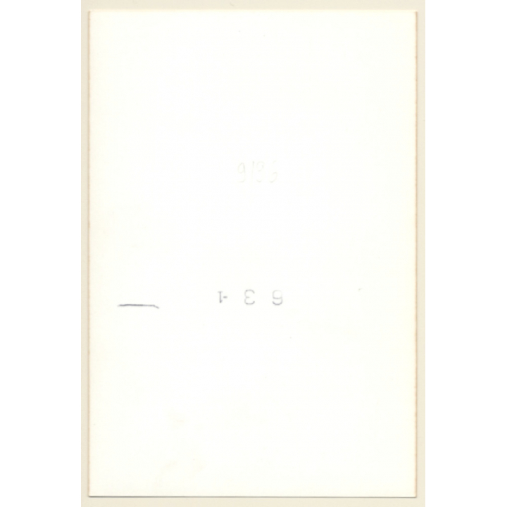 Erotic Study: Natural Brunette Female Sitting On Bed / Wallpaper (Vintage Photo GDR ~1980s)