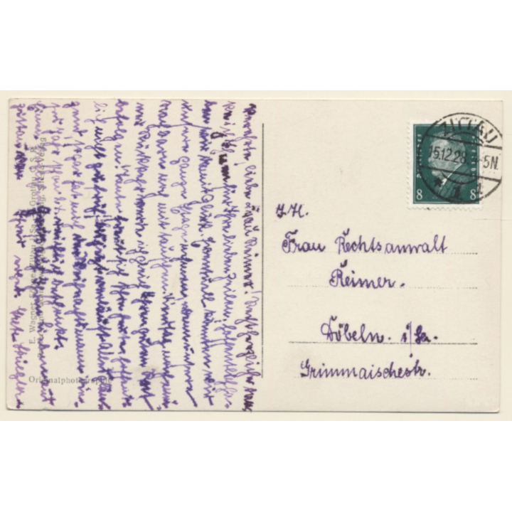 Zittau (Oberlausitz) / Germany: Bahnhof (Vintage RPPC 1928)