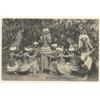 Sri Lanka - Ceylon: Stick Dancing by Nautch Dancers (Vintage PC 1912)