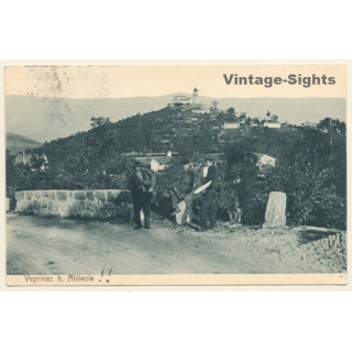 Veprinaz b. Abbazia / Croatia: View onto Hill (Vintage PC 1907)