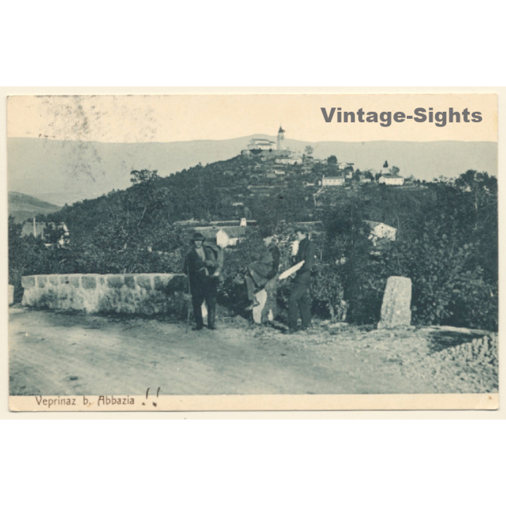 Veprinaz b. Abbazia / Croatia: View onto Hill (Vintage PC 1907)