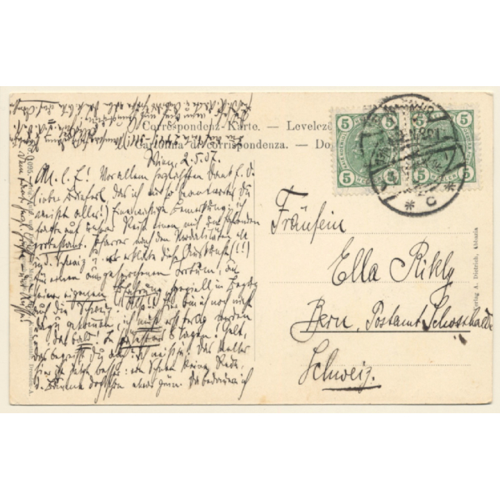 Veprinaz b. Abbazia / Croatia: View onto Hill (Vintage PC 1907)