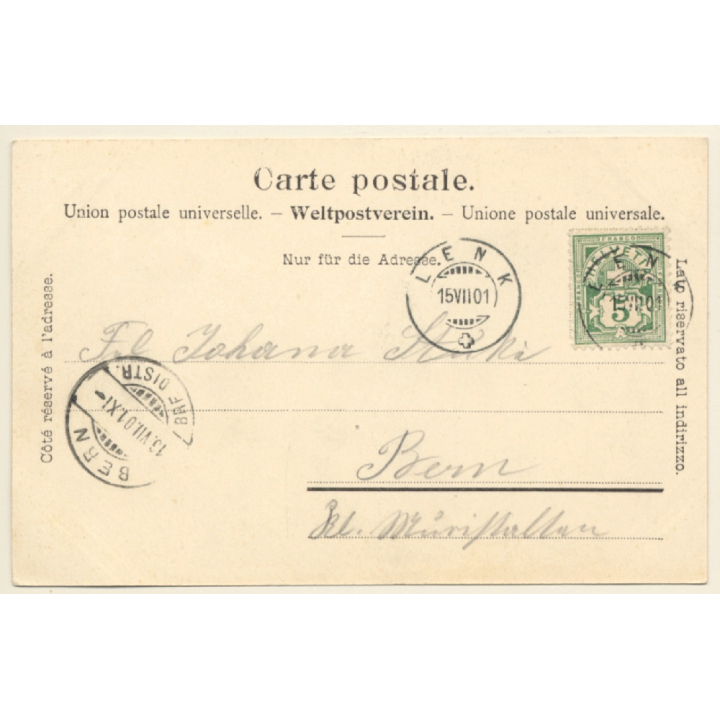 Switzerland: Iffigenfall - Sennhütte - Iffigenalp (Vintage PC 1901)