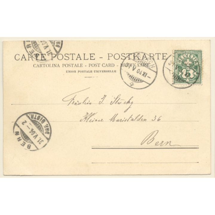 Scherzligen bei Thun / Switzerland: Partial View (Vintage PC 1904)