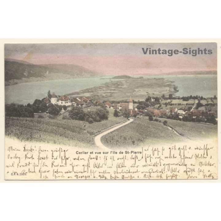 Erlach / Switzerland: St. Petersinsel - Ille de St. Pierre (Vintage PC 1905)