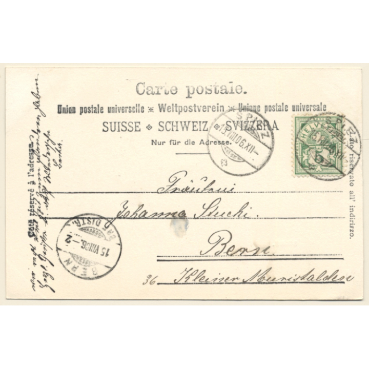 Spiez / Switzerland: Partial View & Lake (Vintage PC 1906)