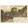 St. Beatenberg / Switzerland: Partial View - Church (Vintage Artist PC Litho 1902)