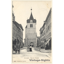 Neuchâtel / Switzerland: Le Locle - Rue du Temple (Vintage PC 1908)