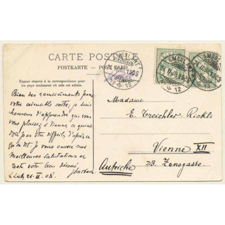 Neuchâtel / Switzerland: Le Locle - Rue du Temple (Vintage PC 1908)