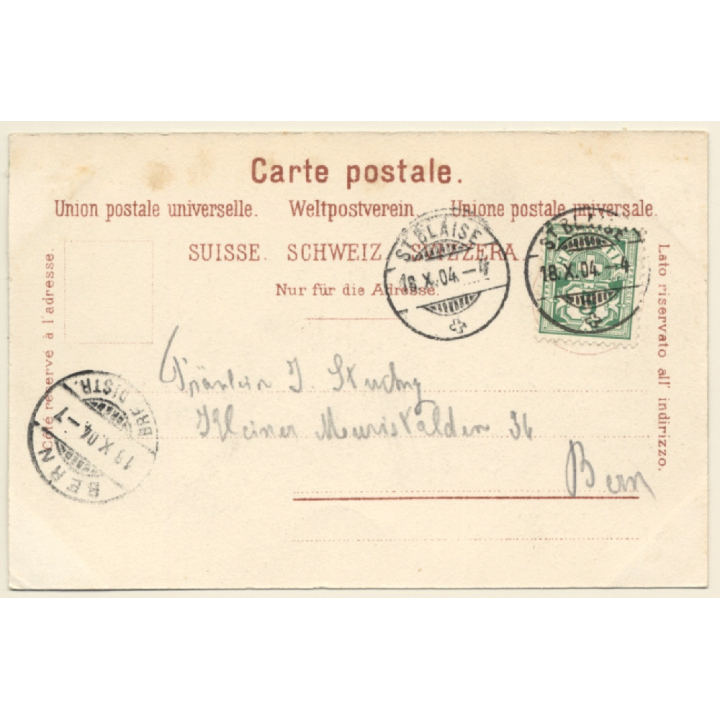 Saint-Blaise et les Alpes / Switzerland: Total View (Vintage Artist PC 1904)