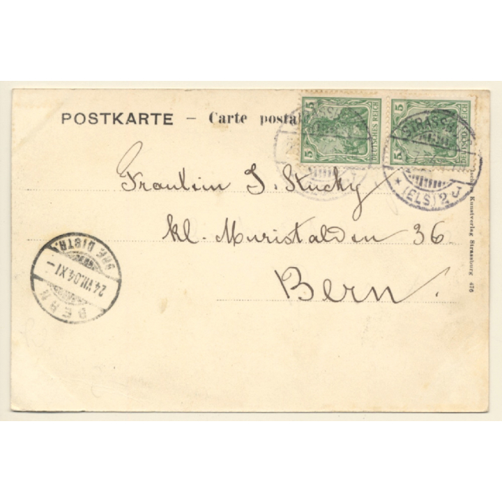 Strasbourg / France: Rue Empereur Frédéric - Kaiser Friedrichstrasse (Vintage PC 1904)