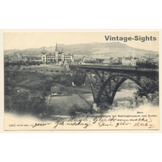 Bern / Switzerland: Kirchenfeldbrücke - Nationalmuseum - Gurten (Vintage PC 1900s)