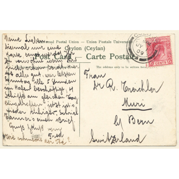 Colombo / Sri Lanka - Ceylon: Road Scene Cinnamongardens (Vintage PC 1909)