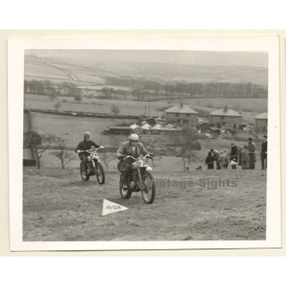 British Motocross Race N°7 N°50 / Scramble *5 (Vintage Photo UK ~1950s)