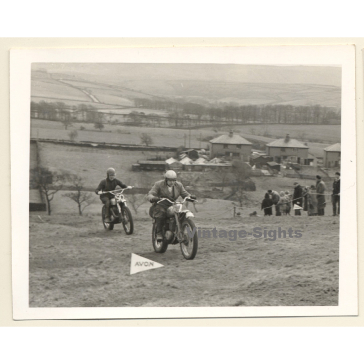 British Motocross Race N°7 N°50 / Scramble *5 (Vintage Photo UK ~1950s)