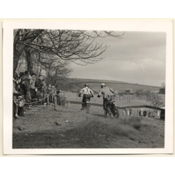 British Motocross Race Rear View  / Scramble *14 (Vintage Photo UK ~1950s)