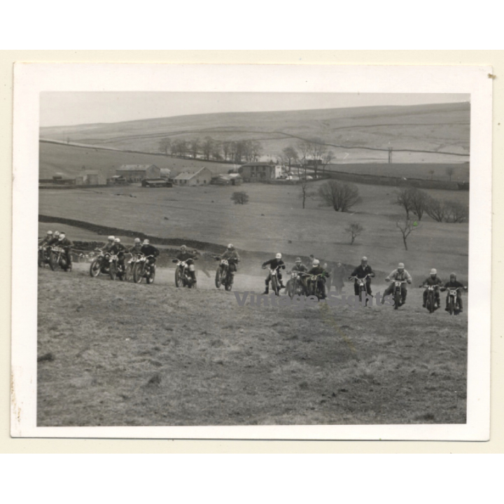 British Motocross Race - After Start  / Scramble *17 (Vintage Photo UK ~1950s)