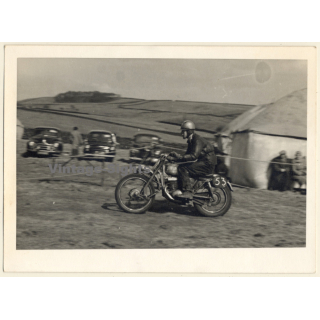 British Motocross Race N°53 / Scramble *21 (Vintage Photo UK ~1950s)