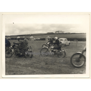 British Motocross Race N°63 N°43 N°54  / Scramble *25 (Vintage Photo UK ~1950s)