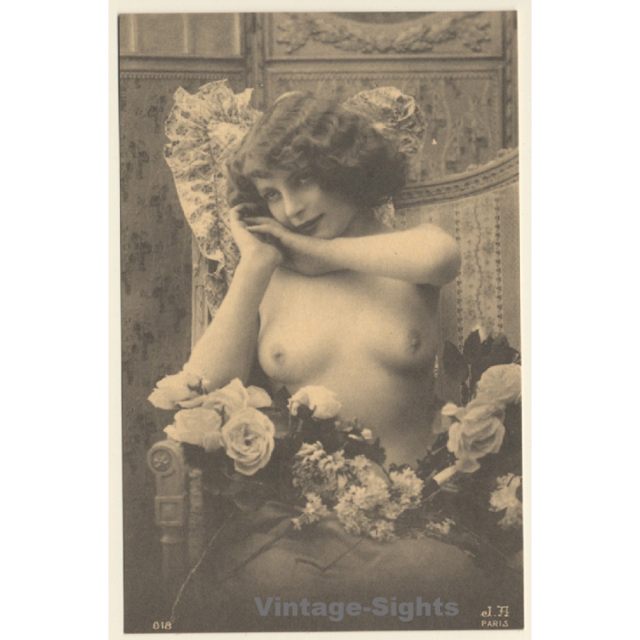 1920s Erotica: Nude Belle Epoque Beauty*2 / Risqué - Boudoir (PC Weltpostverein RE ~1960s)