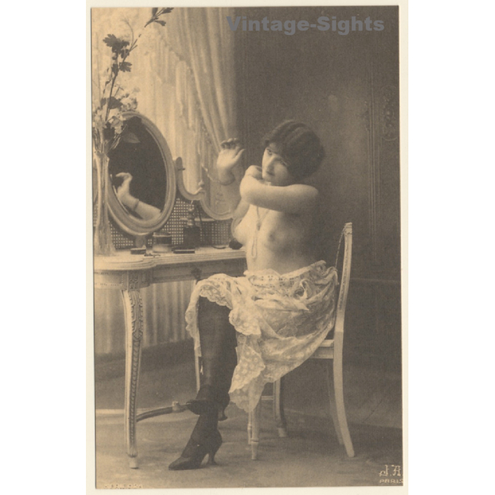 1920s Erotica: Nude Belle Epoque Beauty*3 / Risqué - Boudoir (PC Weltpostverein RE ~1960s)