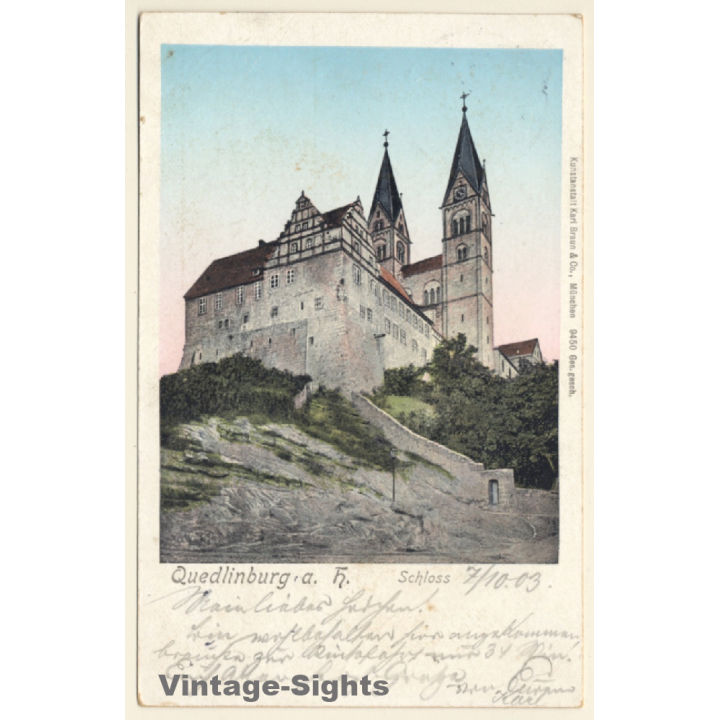 Quedlinburg / Sachsen-Anhalt: Schloß (Vintage PC 1903)