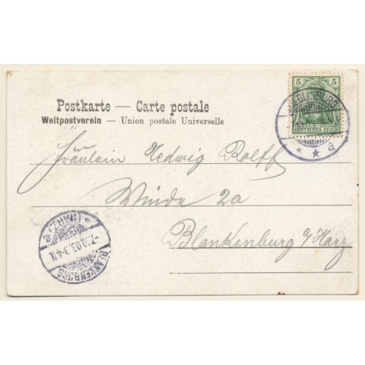 Quedlinburg / Sachsen-Anhalt: Schloß (Vintage PC 1903)