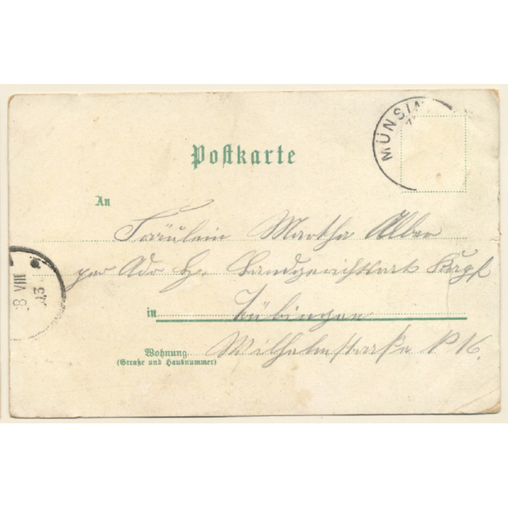 Münsingen: Truppenübungsplatz - Hardt Hotel - Ludwigshöhe (Vintage PC Litho 1903)