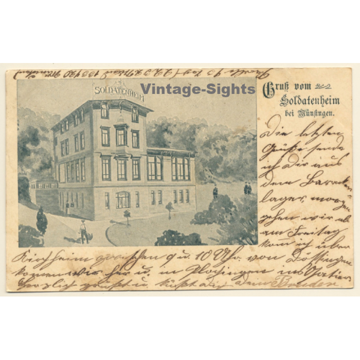 Münsingen: Soldatenheim / Barracks (Vintage PC 1901)