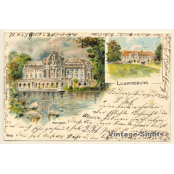 Ludwigsburg: Schloss Monrepos - Schwäne (Vintage PC 1901)