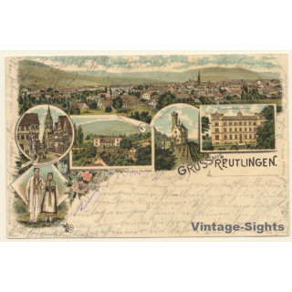 Reutlingen: Frauenarbeitsschule - Pomologisches Institut (Vintage PC Litho 1902)