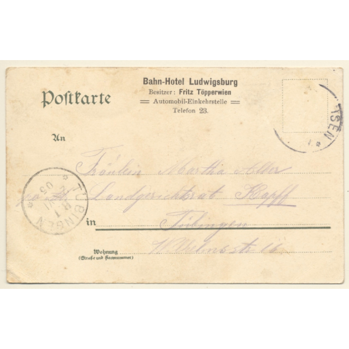 Ludwigsburg / Germany: Bezirkskrankenhaus (Vintage PC 1905)