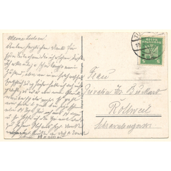 Tübingen / Germany: Eberhardbrücke mit Österberg (Vintage PC 1926)