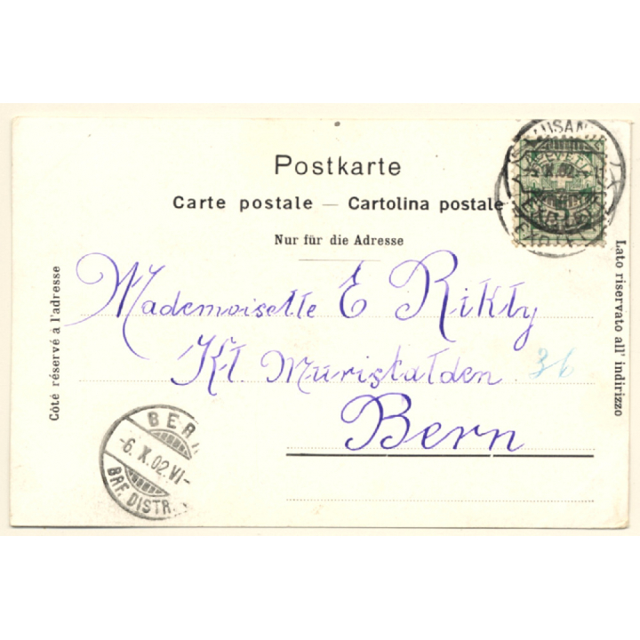 Lausanne / Switzerland: Tribunal Fédéral et Guillaume Tell (Vintage PC 1902)