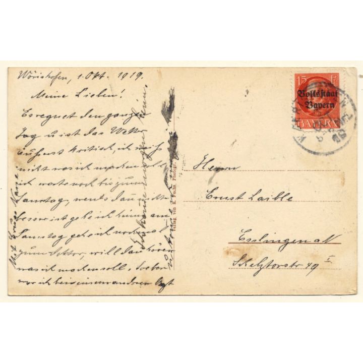 Bad Wörishofen: Blitzguss in Badeanstalt (Vintage PC 1919)