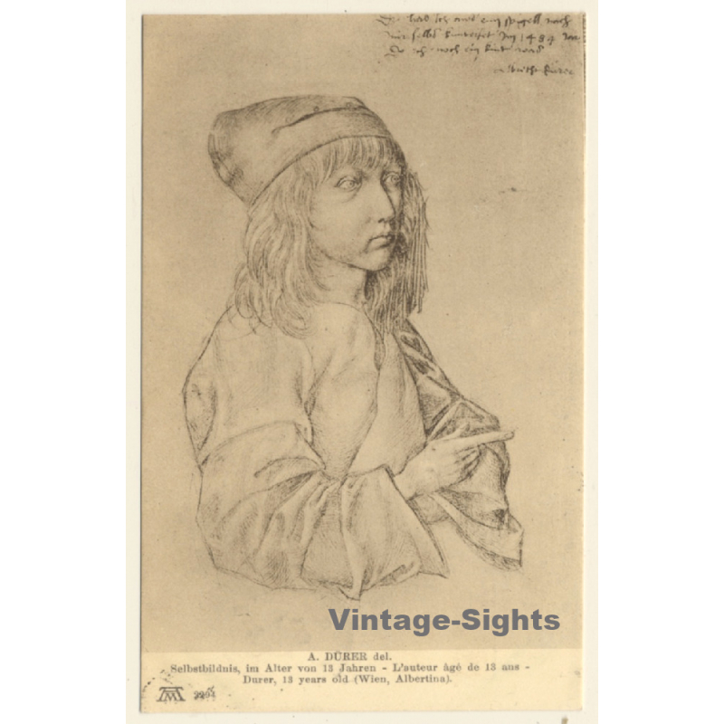 Albrecht Dürer: Self Portrait at Age of 13 (Vintage Artist PC 1908)