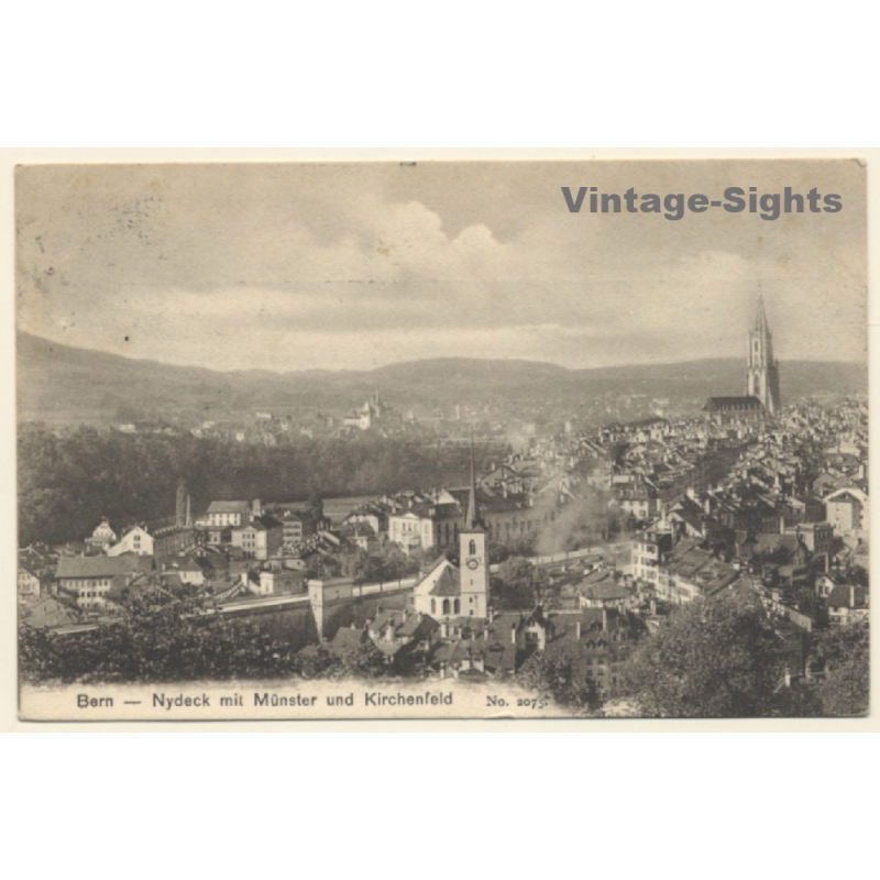 Bern / Switzerland: Nydeck mit Münster & Kirchenfeld (Vintage PC 1908)