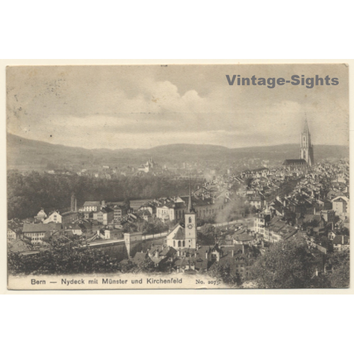 Bern / Switzerland: Nydeck mit Münster & Kirchenfeld (Vintage PC 1908)