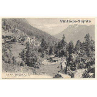 Switzerland: Les Marécottes et la Dent de Morcles (Vintage PC 1906)