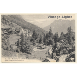 Switzerland: Les Marécottes et la Dent de Morcles (Vintage PC 1906)
