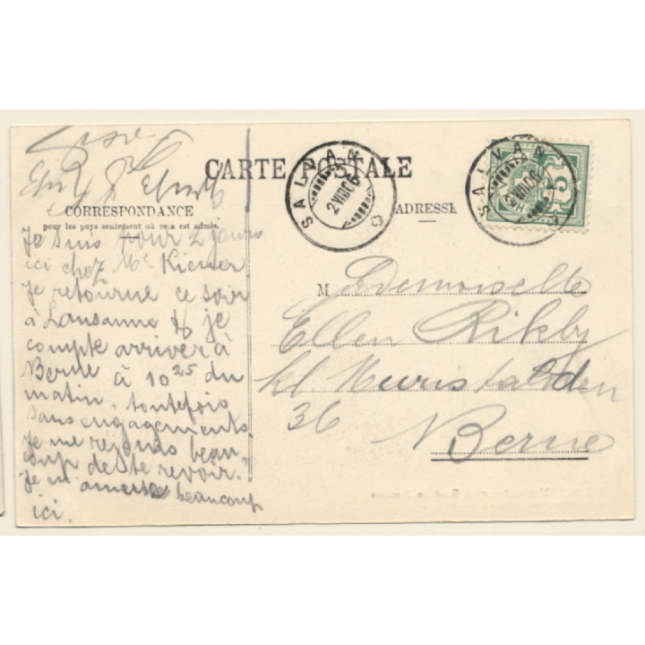 Switzerland: Les Marécottes et la Dent de Morcles (Vintage PC 1906)